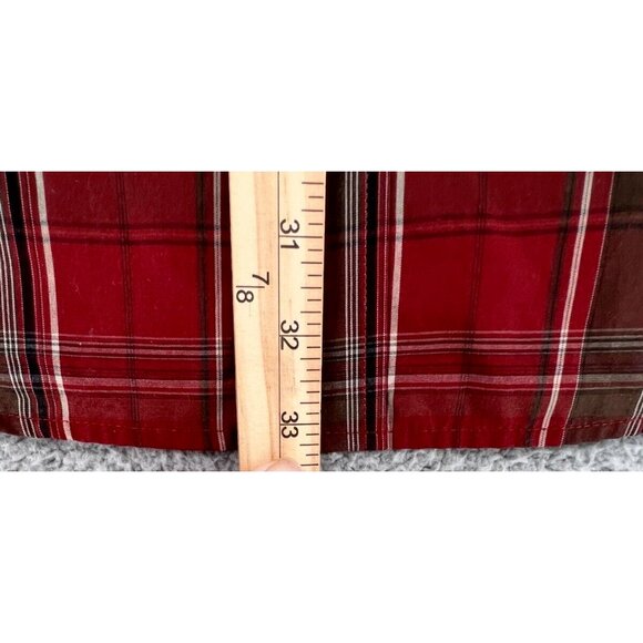 Dockers Men'x XL 17/17 1/2 Red Plaid Button Down Shirt Long Sleeves - Picture 8 of 10